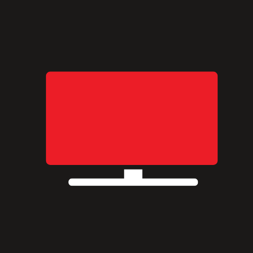 Logo carré rouge représentant une télévision, symbole du site abonnementci